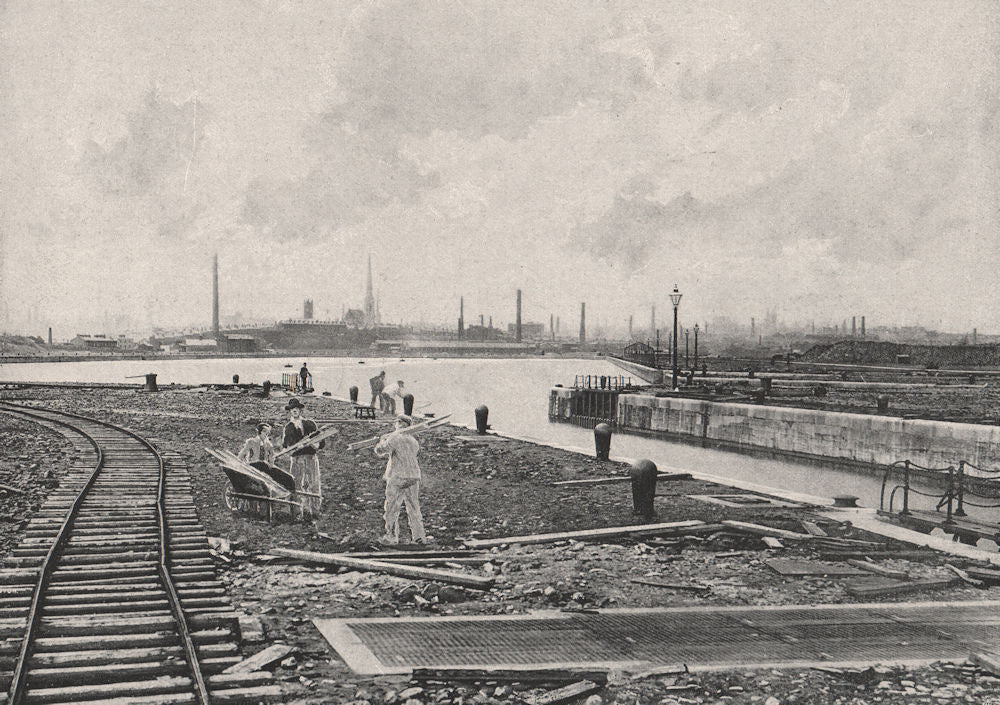 PRESTON. from the West. Lancashire 1900 old antique vintage print picture